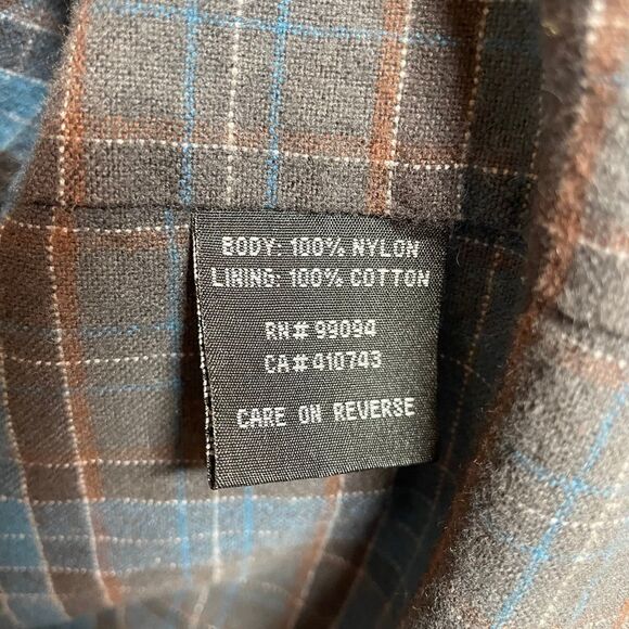 Brian Anderson Jacket Flannel Lining Zip Up Button Snap Close Blue Mens Medium - Picture 6 of 7